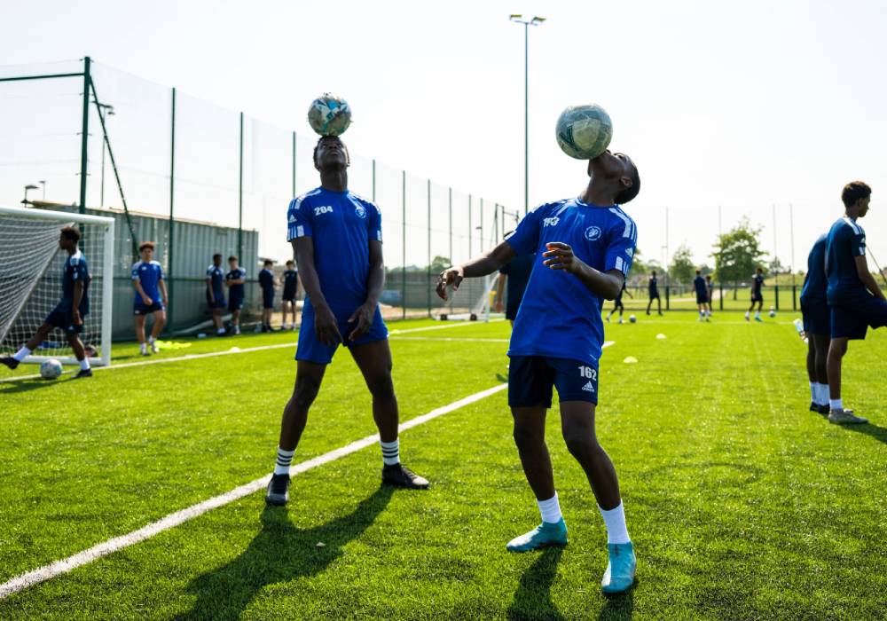 Students in the football academy programme at Brooke House