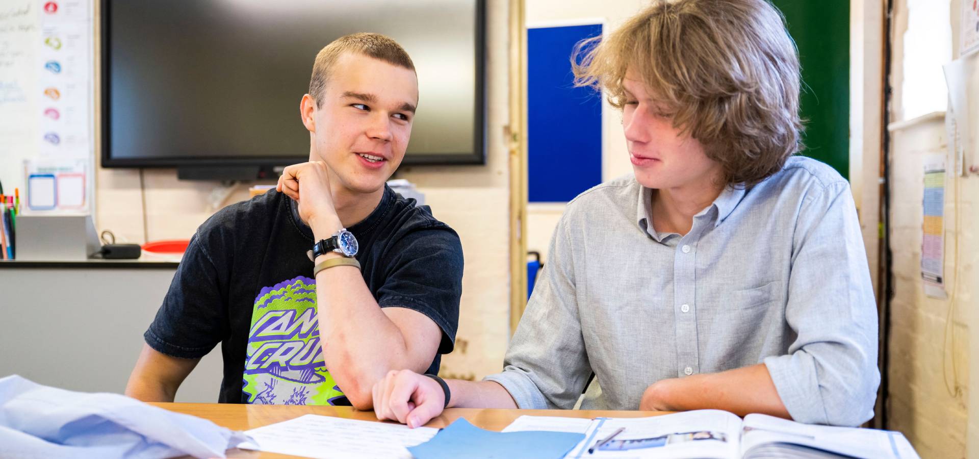 Upper schools students in academic lessons at Brooke House